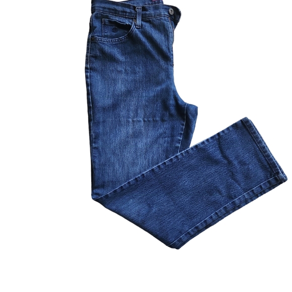 Gloria Vanderbilt Jeans, women's medium blue wash, design on pocket, Sz 10 - Picture 5 of 6